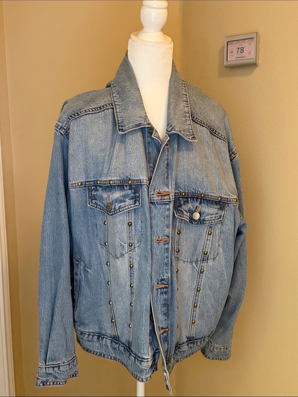 Universal Thread Light Blue Studded Denim Trucker Jacket